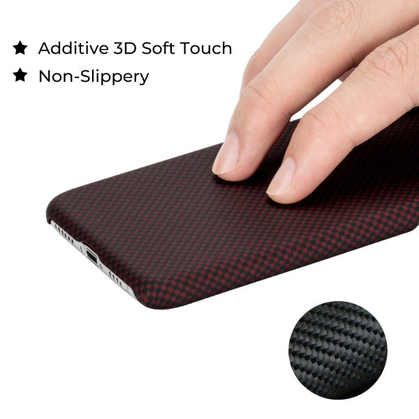iPhone XS Max Aramid MagEZ Case by PITAKA - Black Red Plain - Image 4