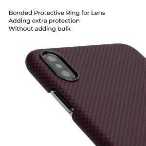 iPhone XS Aramid MagEZ Case by PITAKA - Black / Red Plain - Image 6