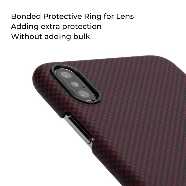 iPhone XS Max Aramid MagEZ Case by PITAKA - Black Red Plain - Image 5
