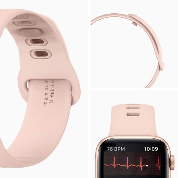 51mxGdKaJkL._AC_SL1000_ Apple Watch Band for 41 mm / 40mm / 38mm Silicone Fit by Spigen for Models 7/6/SE/5/4/3/2/1 - Rose Gold - 061MP25406 - Image 7