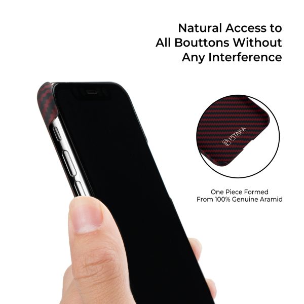 iPhone XS Max Aramid MagEZ Case by PITAKA - Black / Red Twill - Image 6