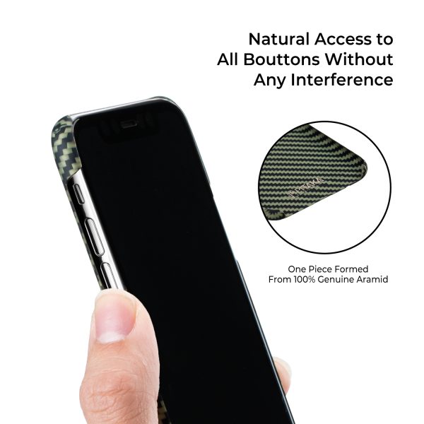 iPhone XS Aramid MagEZ Case by PITAKA - Black / Yellow Twill - Image 5