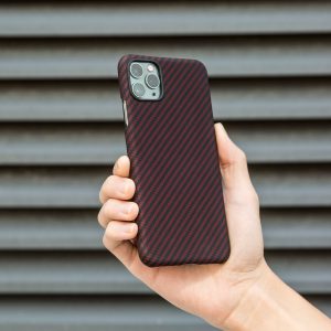 iPhone XS Aramid MagEZ Case by PITAKA - Black / Red Twill - Image 2