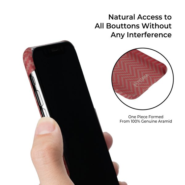iPhone XS Max Aramid MagEZ Case by PITAKA - Red Orange Herringbone - Image 6