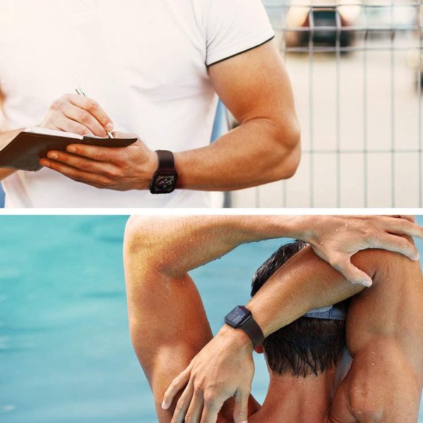 616f3m2Tt9L._AC_SL1000_ Apple Watch Band for 44mm / 42mm Silicone Fit by Spigen for Models 6/SE/5/4/3/2/1 - Black - 062MP25400 - Image 2