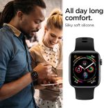 Apple Watch Band for 41mm / 40mm / 38mm Silicone Fit by Spigen for Models 7/6/SE/5/4/3/2/1 - Black - 061MP25405 - Image 2