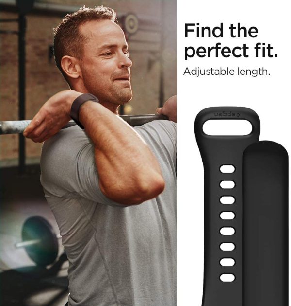 61G92IGIkNL._AC_SL1000_ Apple Watch Band for 44mm / 42mm Silicone Fit by Spigen for Models 6/SE/5/4/3/2/1 - Black - 062MP25400 - Image 5