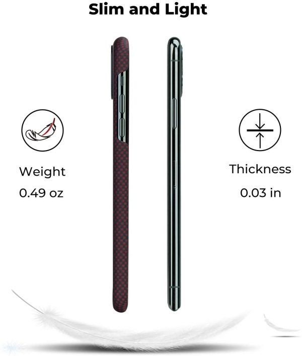 iPhone 11 Pro Aramid MagEZ Case by PITAKA - Black / Red Plain - Image 7