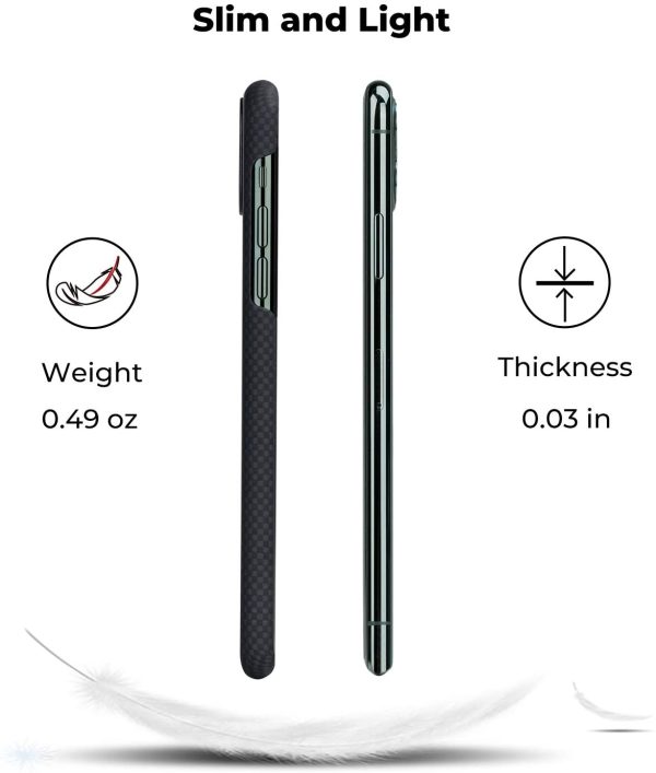 iPhone 11 Pro Max Aramid MagEZ Case by PITAKA - Black / Grey Plain - Image 2