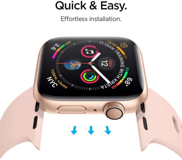 61RLWbDhmRL._AC_SL1000_ Apple Watch Band for 41 mm / 40mm / 38mm Silicone Fit by Spigen for Models 7/6/SE/5/4/3/2/1 - Rose Gold - 061MP25406 - Image 3
