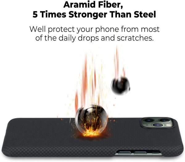 iPhone 11 Pro Max Aramid MagEZ Case by PITAKA - Black / Grey Plain - Image 10