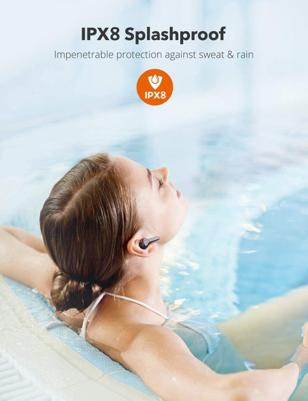TaoTronics SoundLiberty 53 [2020 Upgrade] in-Ear Wireless Headphones IPX8 Waterproof 50H Playtime TWS Bass Stereo Bluetooth Earbuds - Black - TT-BH053 - Image 2