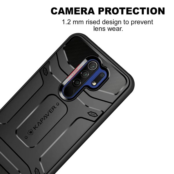 Redmi 9 Rugged Case by KAPAVER - Black - Image 2