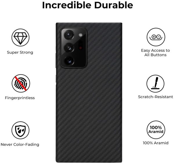 Galaxy Note 20 Ultra Aramid MagEZ Case by PITAKA - Black / Grey Twill - Image 2