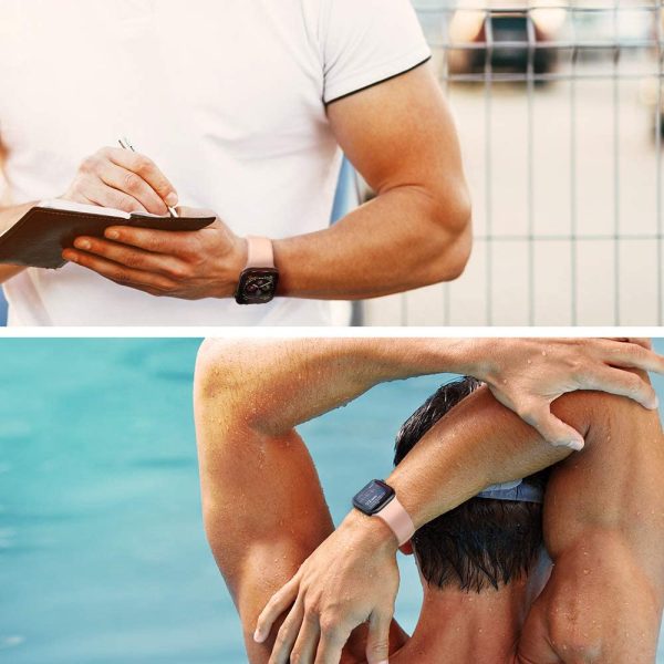 61v5u-1s70L._AC_SL1000_ Apple Watch Band for 41 mm / 40mm / 38mm Silicone Fit by Spigen for Models 7/6/SE/5/4/3/2/1 - Rose Gold - 061MP25406 - Image 4