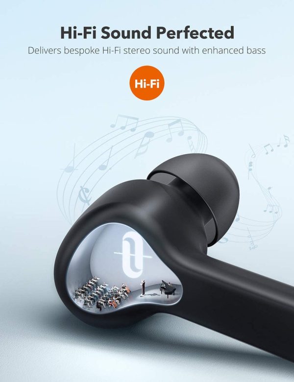 TaoTronics SoundLiberty 53 [2020 Upgrade] in-Ear Wireless Headphones IPX8 Waterproof 50H Playtime TWS Bass Stereo Bluetooth Earbuds - Black - TT-BH053 - Image 5