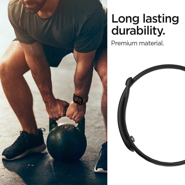 61zDhKYlWOL._AC_SL1000_ Apple Watch Band for 44mm / 42mm Silicone Fit by Spigen for Models 6/SE/5/4/3/2/1 - Black - 062MP25400 - Image 8