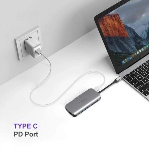 VAVA USB C Hub, 9-in-1 USB C Adapter with 4K HDMI, 1Gbps RJ45 Ethernet Port, USB 3.0, SD/TF Card Reader, 100W PD Charging Port - Space Gray - VA-UC016 - Image 5