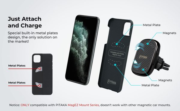 iPhone 11 Pro Max Aramid MagEZ Case by PITAKA - Black / Grey Plain - Image 9