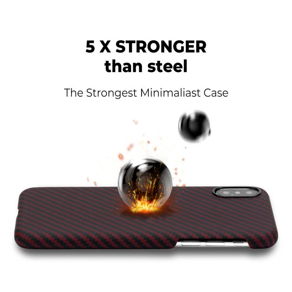 iPhone XS Max Aramid MagEZ Case by PITAKA - Black / Red Twill - Image 7
