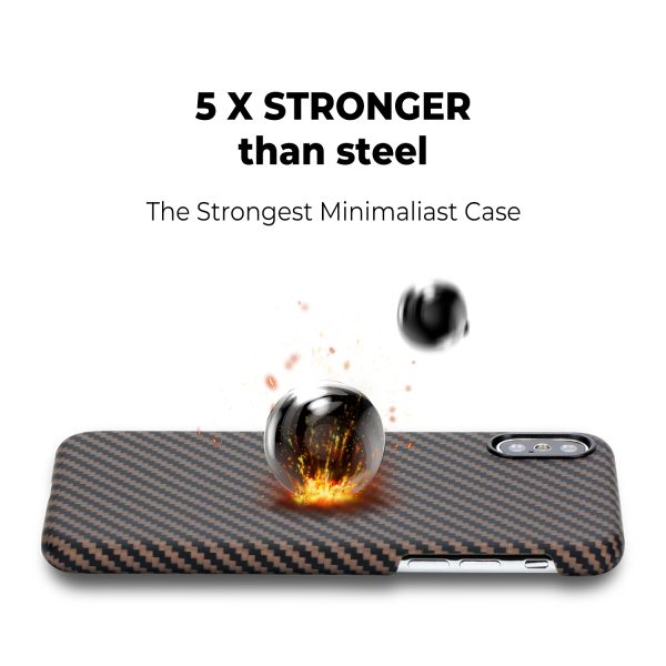 iPhone XS Max Aramid MagEZ Case by PITAKA - Black / Gold Twill - Image 7