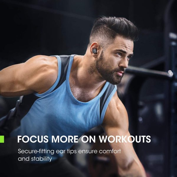 MPOW M12 in-Ear Bluetooth 5.0 Earbuds with Wireless Charging Case, USB-C Charging, Deep Bass & 25H Playtime - Black - Image 3