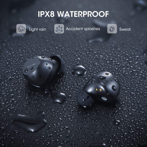 MPOW M12 in-Ear Bluetooth 5.0 Earbuds with Wireless Charging Case, USB-C Charging, Deep Bass & 25H Playtime - Black - Image 8