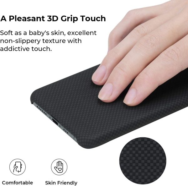 iPhone 11 Pro Max Aramid MagEZ Case by PITAKA - Black / Grey Plain - Image 8