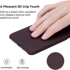 iPhone 11 Pro Max Aramid MagEZ Case by PITAKA - Black / Red Plain - Image 7