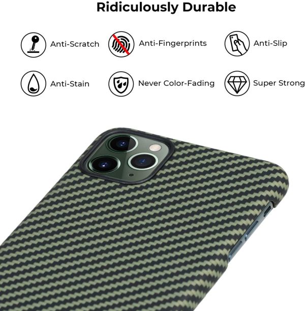 71MayGzWpaL._AC_SL1500_ iPhone 11 Pro Max Aramid MagEZ Case by PITAKA - Black / Yellow Twill - Image 4