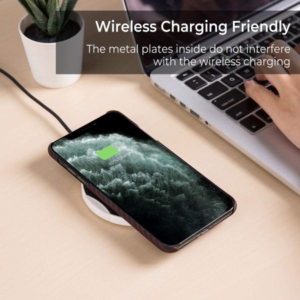 iPhone 11 Pro Aramid MagEZ Case by PITAKA - Black / Red Plain - Image 2