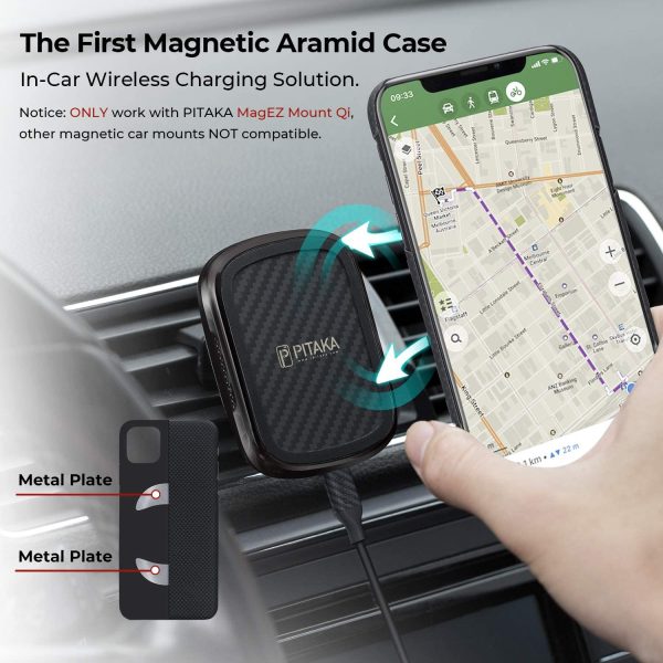 iPhone 11 Pro Max Aramid MagEZ Case by PITAKA - Black / Grey Plain - Image 4