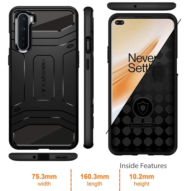 71fm-RfE89L._SL1500_ OnePlus Nord Rugged Case by KAPAVER - Black - Image 8