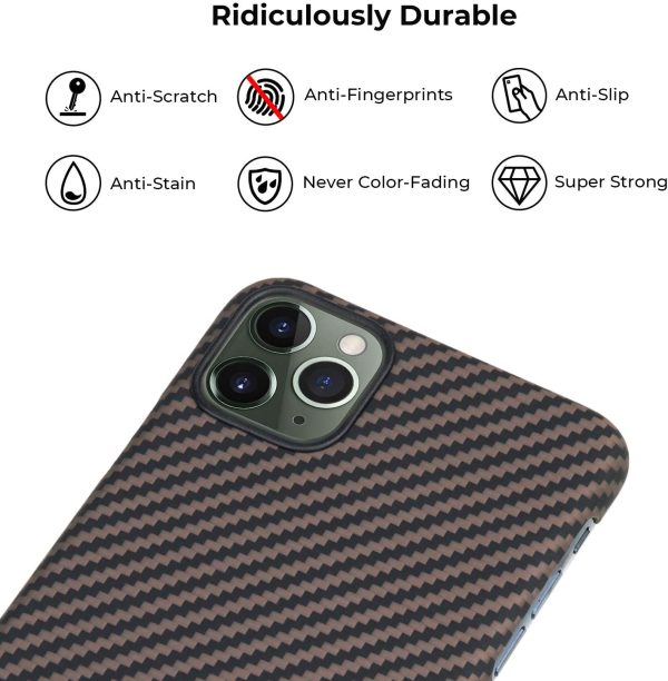 iPhone 11 Pro Max Aramid MagEZ Case by PITAKA - Black / Gold Twill - Image 9