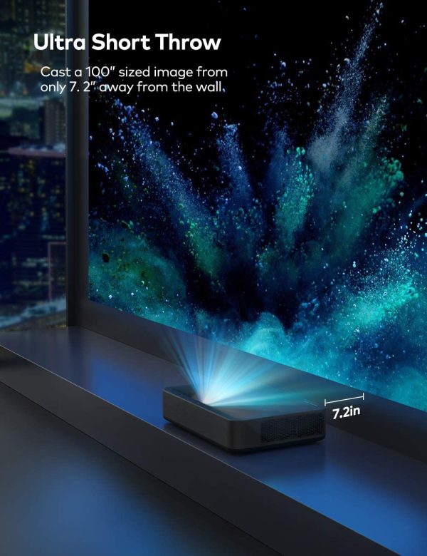 71zoUYBWVTL._AC_SL1300_ VAVA 4K UHD Laser Projector TV Home Theatre | Bright 2500 Lumens | Ultra Short Throw | HDR10 | Built-in Harman Kardon Sound Bar | ALPD 3.0 | Smart Android System - Black - Image 5