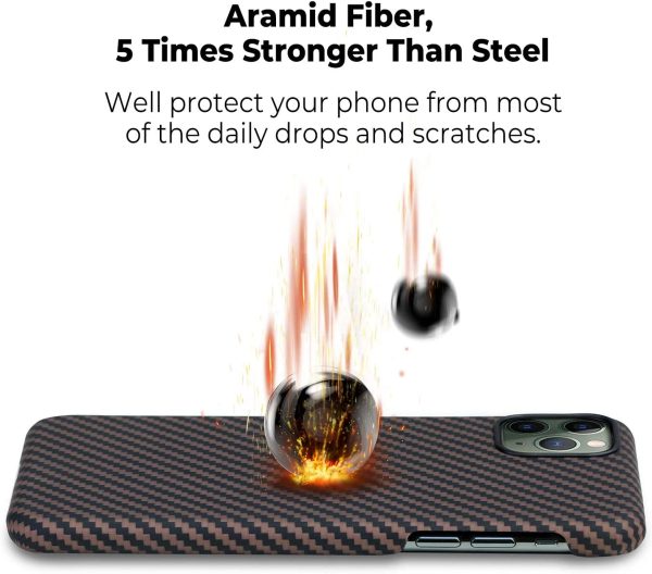iPhone 11 Pro Max Aramid MagEZ Case by PITAKA - Black / Gold Twill - Image 3