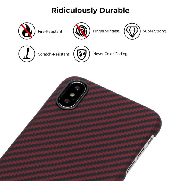 iPhone XS Max Aramid MagEZ Case by PITAKA - Black / Red Twill - Image 8