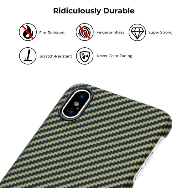 iPhone XS Aramid MagEZ Case by PITAKA - Black / Yellow Twill - Image 3