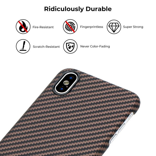 iPhone XS Max Aramid MagEZ Case by PITAKA - Black / Gold Twill - Image 8
