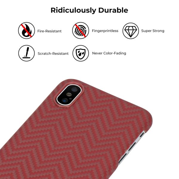 iPhone XS Max Aramid MagEZ Case by PITAKA - Red Orange Herringbone - Image 8