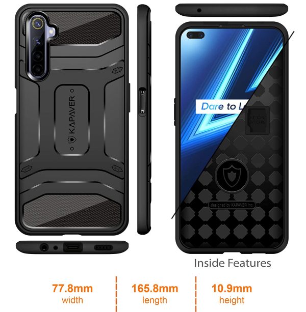 Realme 6 Pro Rugged Case by KAPAVER - Black - Image 2