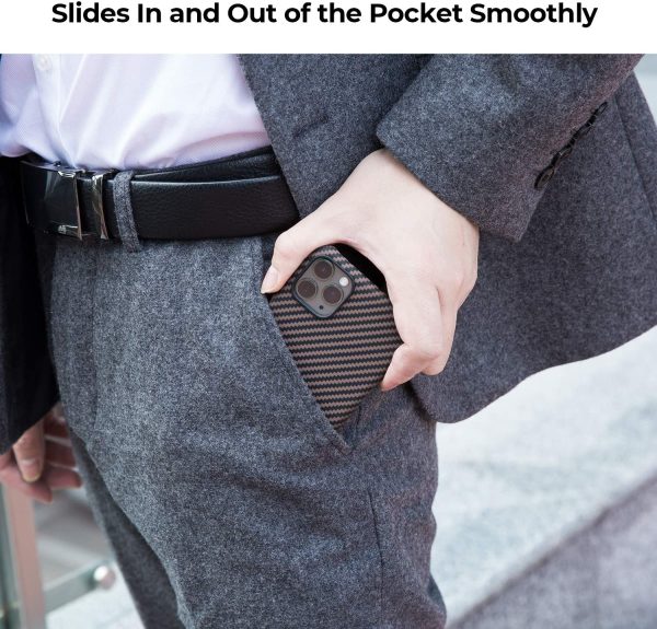 iPhone 11 Pro Max Aramid MagEZ Case by PITAKA - Black / Gold Twill - Image 4