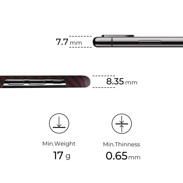 iPhone XS Max Aramid MagEZ Case by PITAKA - Black / Red Twill - Image 9