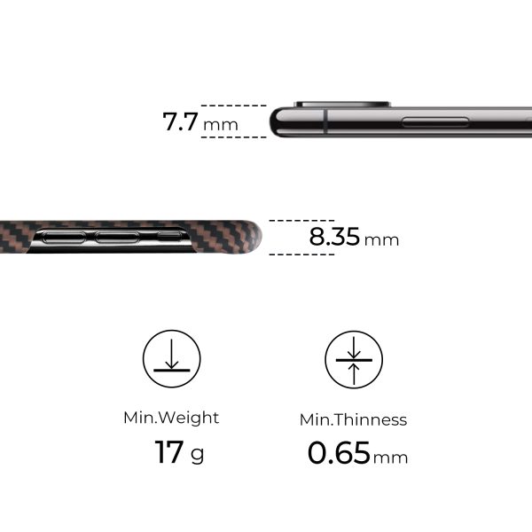 iPhone XS Max Aramid MagEZ Case by PITAKA - Black / Gold Twill - Image 9