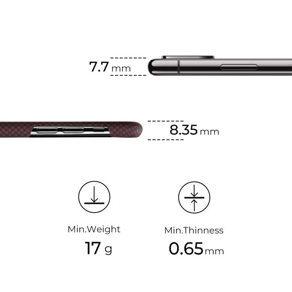 iPhone XS Max Aramid MagEZ Case by PITAKA - Black Red Plain - Image 8