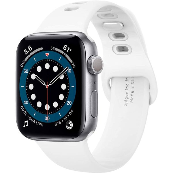 Apple Watch Band for 41 mm / 40mm / 38mm Silicone Fit by Spigen for Models 7/6/SE/5/4/3/2/1 - White - 061MP25407 - Image 1