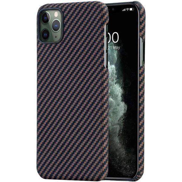 black-gold-twill-11-pro-max iPhone 11 Pro Max Aramid MagEZ Case by PITAKA - Black / Gold Twill - Image 1