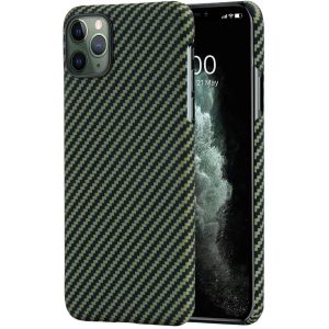 iPhone 11 Pro Max Aramid MagEZ Case by PITAKA - Black / Yellow Twill