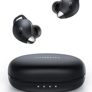 TaoTronics SoundLiberty 79 Smart AI Noise Reduction Technology for Clear Calls, Single/Twin Mode, 30H Playtime, USB Type C, IPX8 - Black Silver - TT-BH079