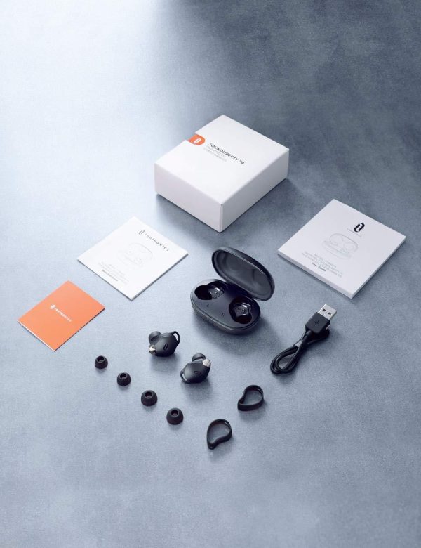 TaoTronics SoundLiberty 79 Smart AI Noise Reduction Technology for Clear Calls, Single/Twin Mode, 30H Playtime, USB Type C, IPX8 - Black Silver - TT-BH079 - Image 2